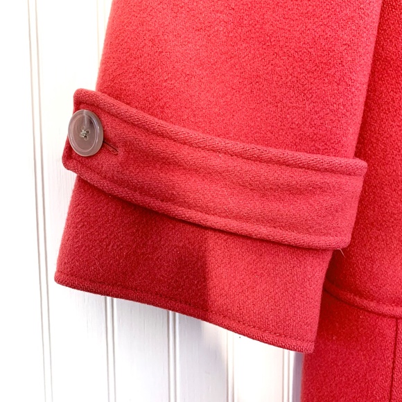 J. Crew Wool Blend Duffel Coat with Wooden Toggles (red/orange) - Picture 7 of 8